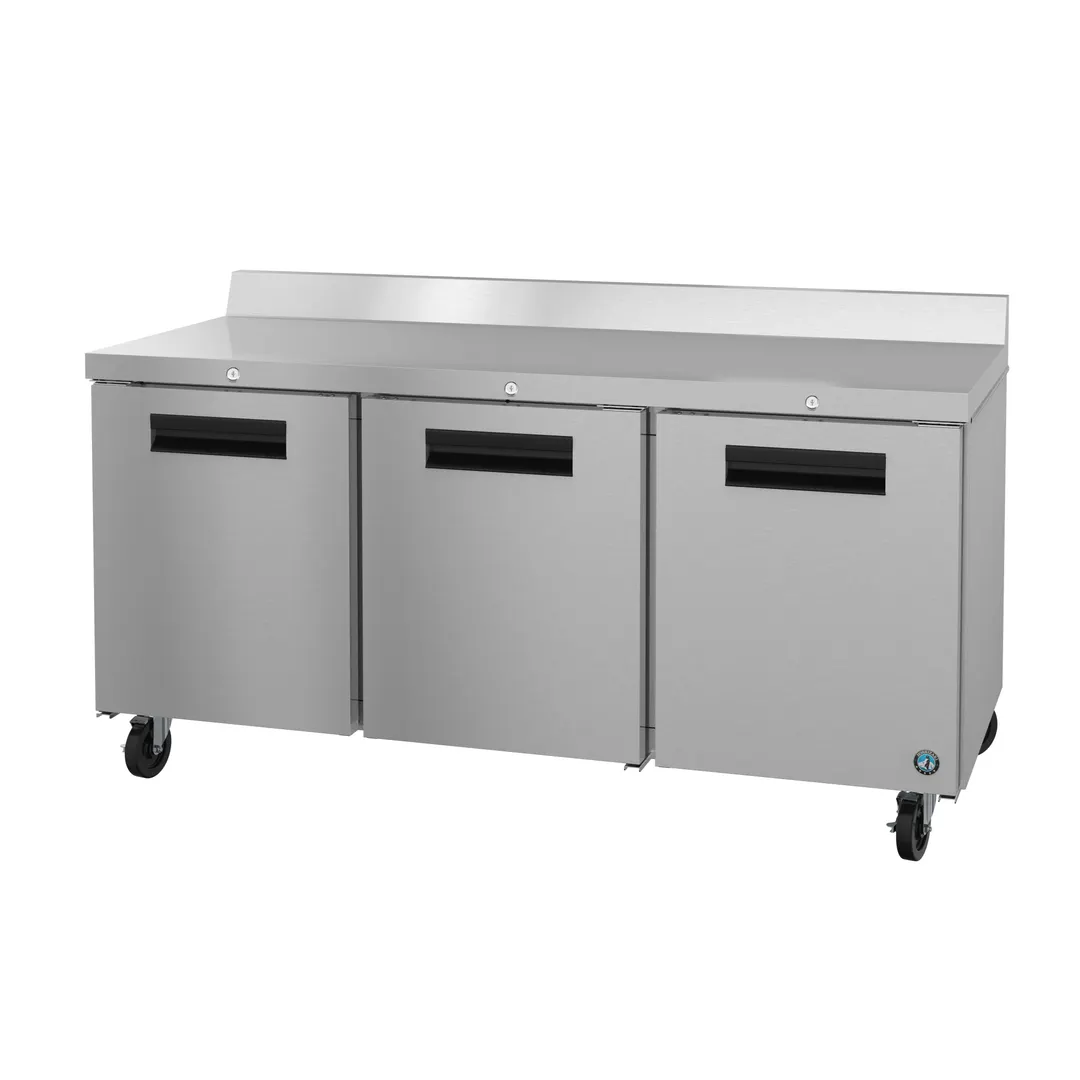 Hoshizaki WR72B-01 72" 3-Section Worktop Refrigerator w/ Lockable 3 Doors, 18.27 cu. ft.