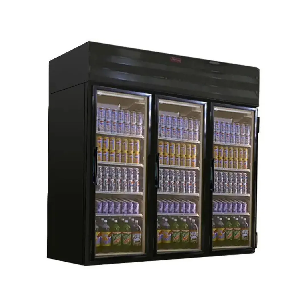 Howard-McCray GF75-FF-B 78" 3 Glass Door Merchandiser Freezer in Black, 75 cu. ft.