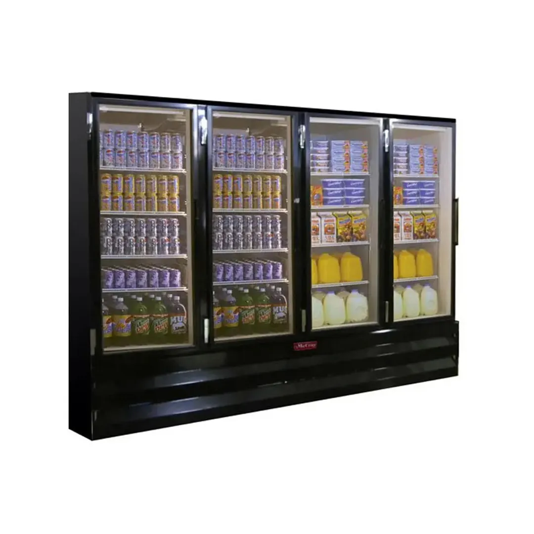 Howard-McCray GF88BM-B-FF 103" 4 Glass Door Merchandiser Freezer in Black, 88 cu. ft.