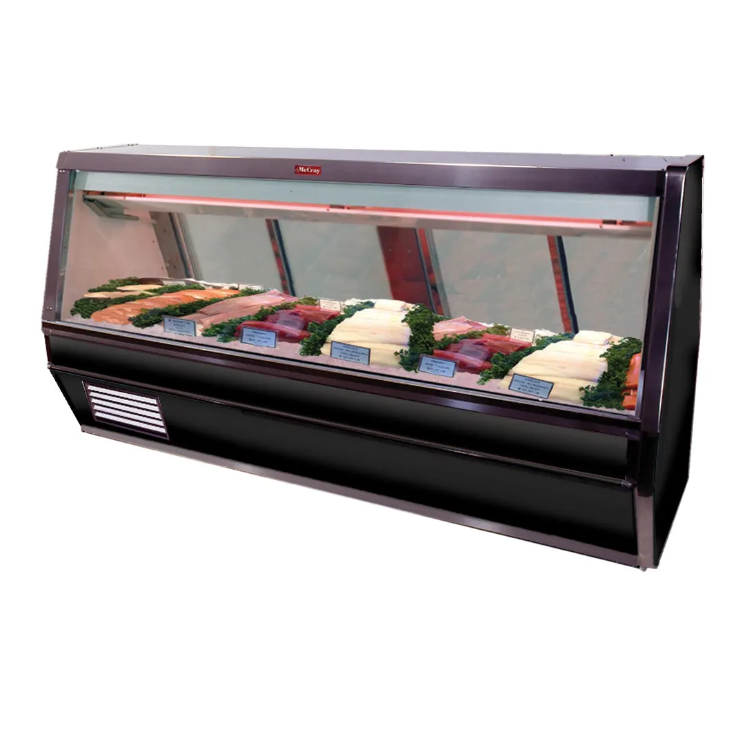 Howard-McCray R-CFS40E-12-BE-LED 148" Flat Refrigerated Seafood Display Case, Remote, Black