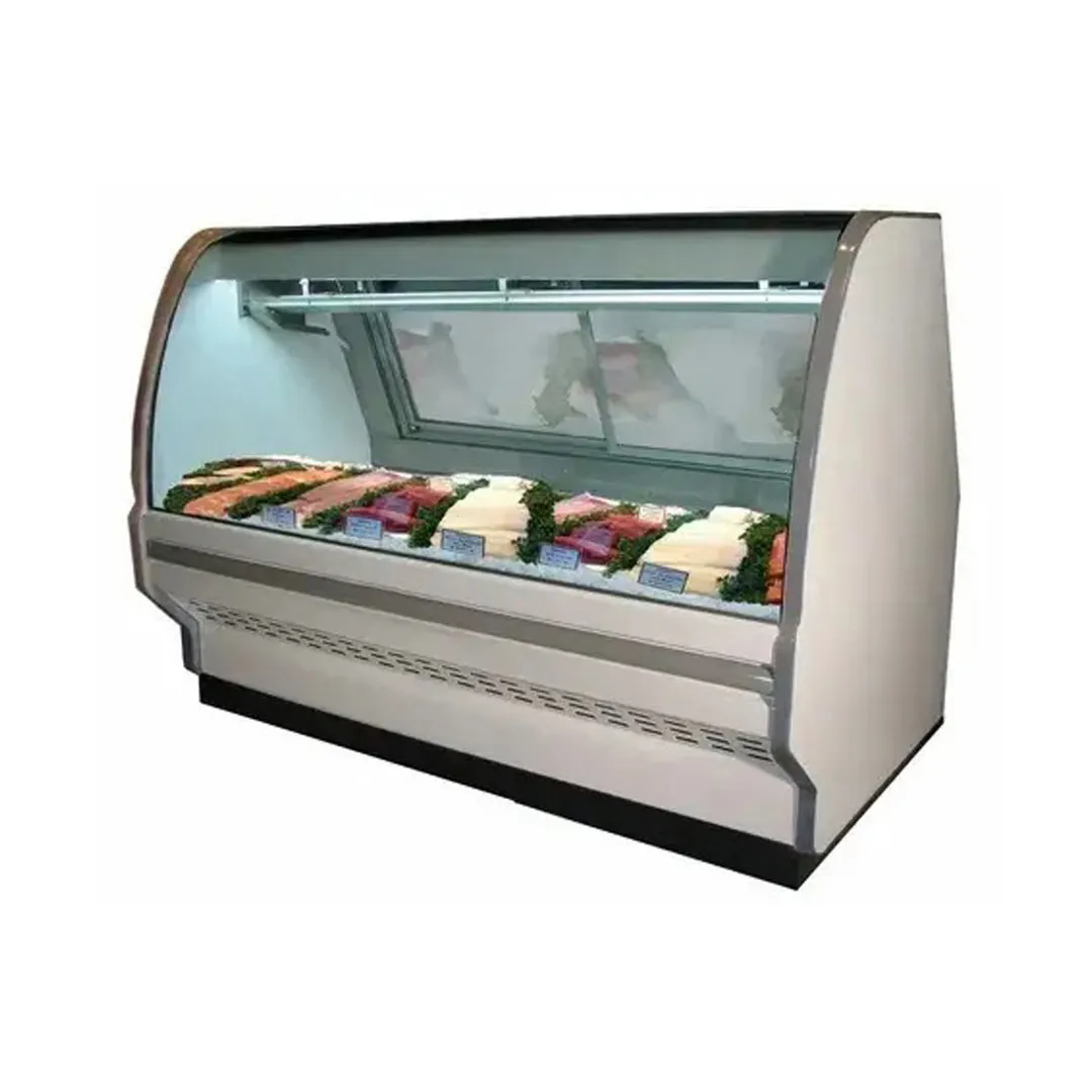 Howard-McCray R-CFS40E-8C-LED 99" Curved Refrigerated Seafood Display Case, Remote, White
