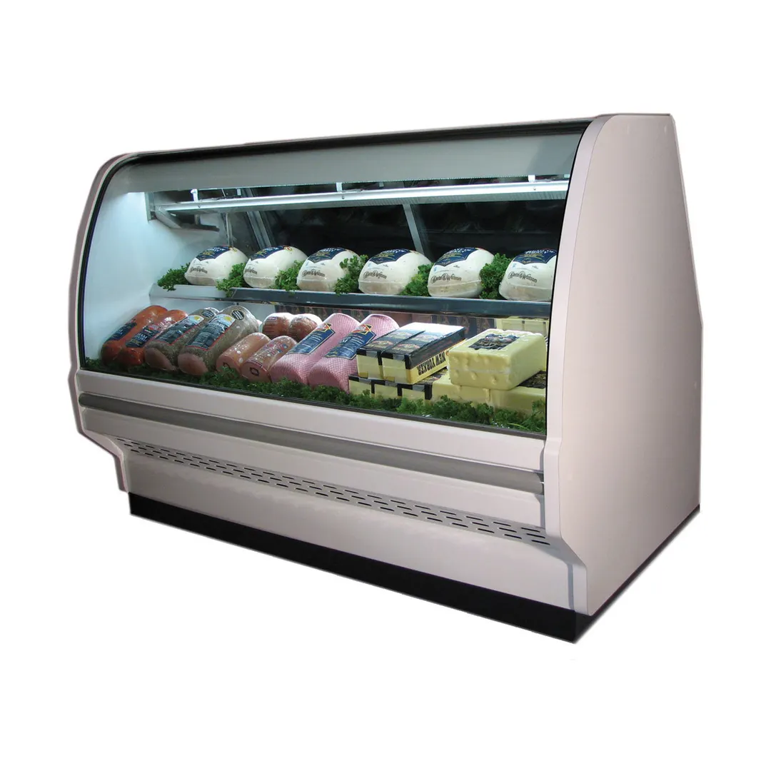 Howard-McCray R-CFS40E-8C-S-LED 99" Curved Refrigerated Seafood Display Case, Remote, Stainless