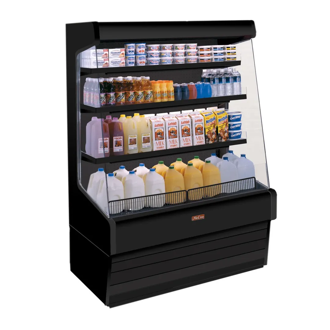 Howard-McCray R-OD30E-12-B-LED 147'' Vertical Open Air Dairy Merchandiser in Black, Remote
