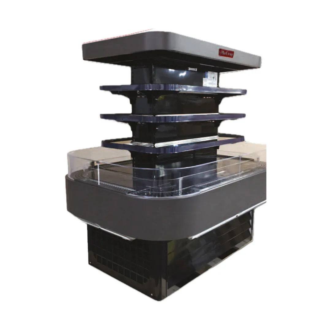 Howard-McCray R-OD42I-5-S-LED 60'' Island Open Air Merchandiser, Stainless Steel, Remote