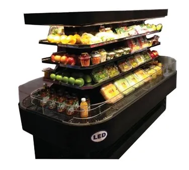 Howard-McCray R-OD42I-7-B-LED 84'' Island Open Air Merchandiser in Black, Remote