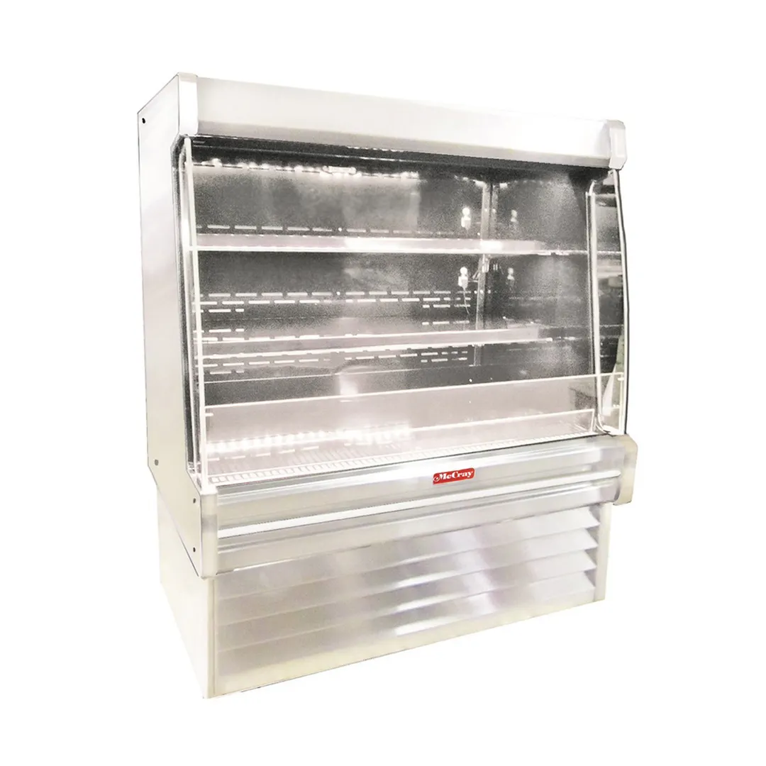 Howard-McCray R-OM35E-5L-S-LED 63" Vertical Packaged Meats Open Merhandiser, Stainless Steel, Remote Refrigeration, 2 Shelves, Low Profile, w/ LED Lighting