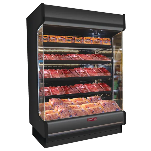 Howard-McCray R-OM35E-8-LB-B 99" Vertical Packaged Meats Low-Base Open Merhandiser in Black, Remote
