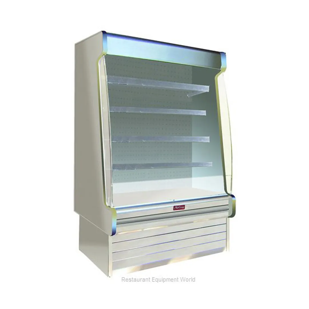 Howard-McCray R-OM35E-8S-S-LED 99'' Vertical Packaged Meats Open Merhandiser, Stainless Steel, Remote