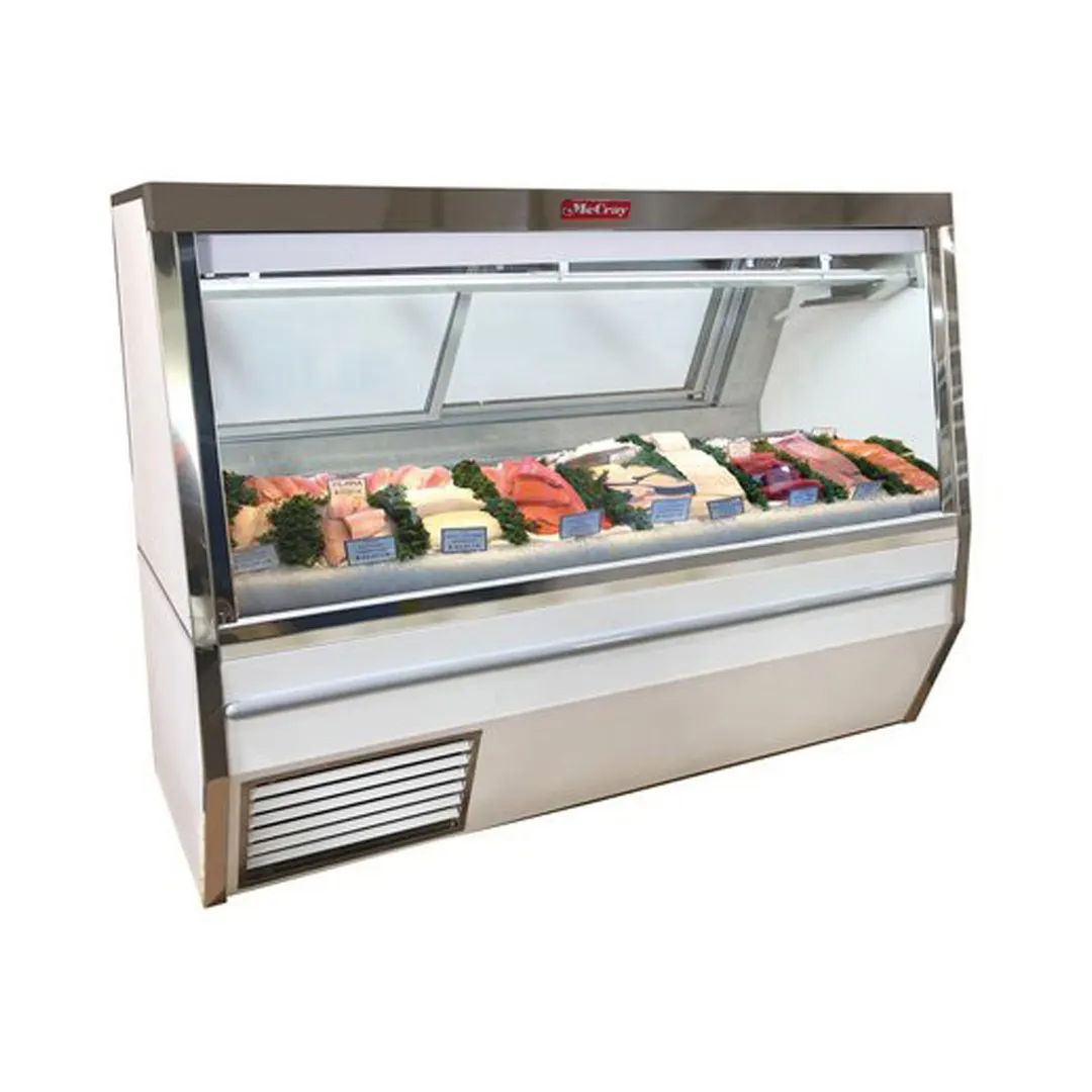 Howard-McCray SC-CFS32E-4-S-LED 50" Flat Refrigerated Seafood Display Case, Stainless