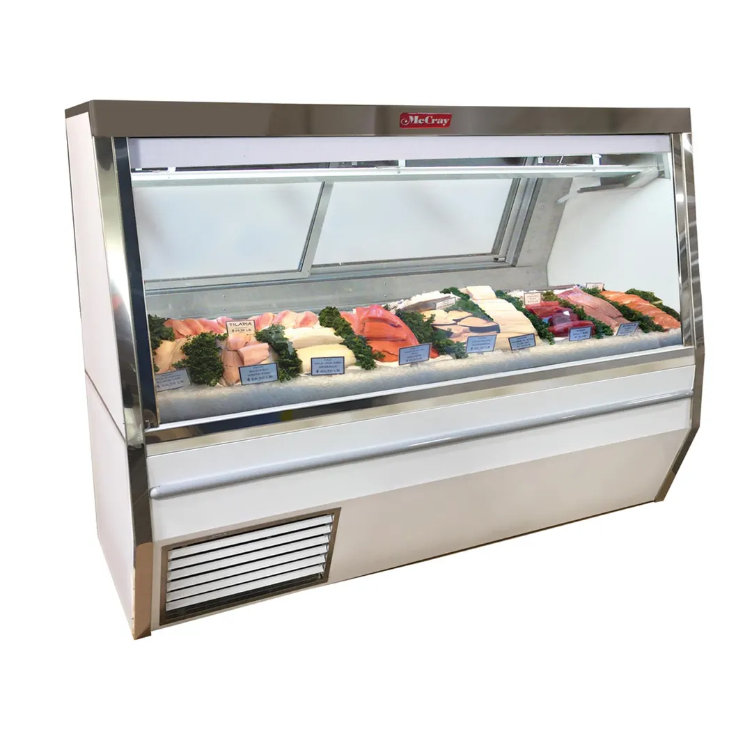Howard-McCray SC-CFS34N-12-LED 144" Flat Refrigerated Seafood Display Case, White