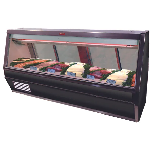 Howard-McCray SC-CFS40E-6-BE-LED 77" Flat Refrigerated Seafood Display Case, Black