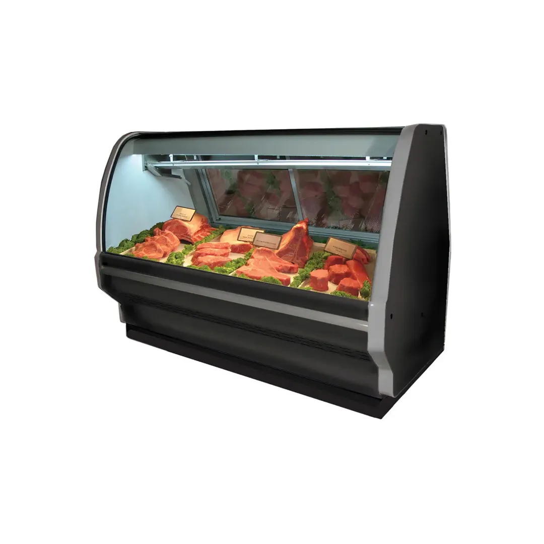 Howard-McCray SC-CMS40E-8C-S-LED 100" Single Duty Curved Refrigerated Meat Display Case
