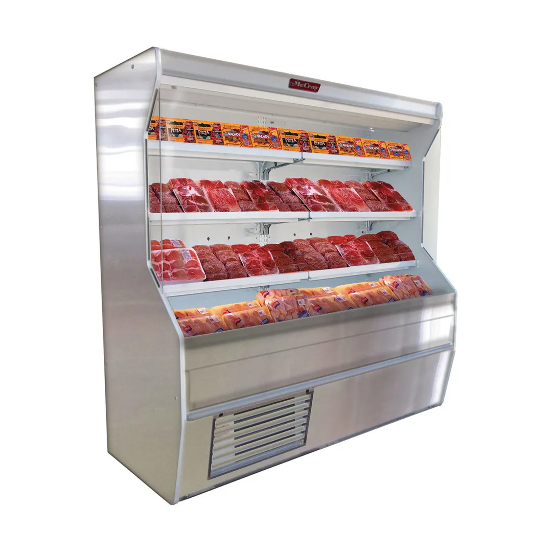 Howard-McCray SC-D32E-6-S-LED 74'' Vertical Dairy Open Air Merchandiser, Stainless Steel, Self-Contained