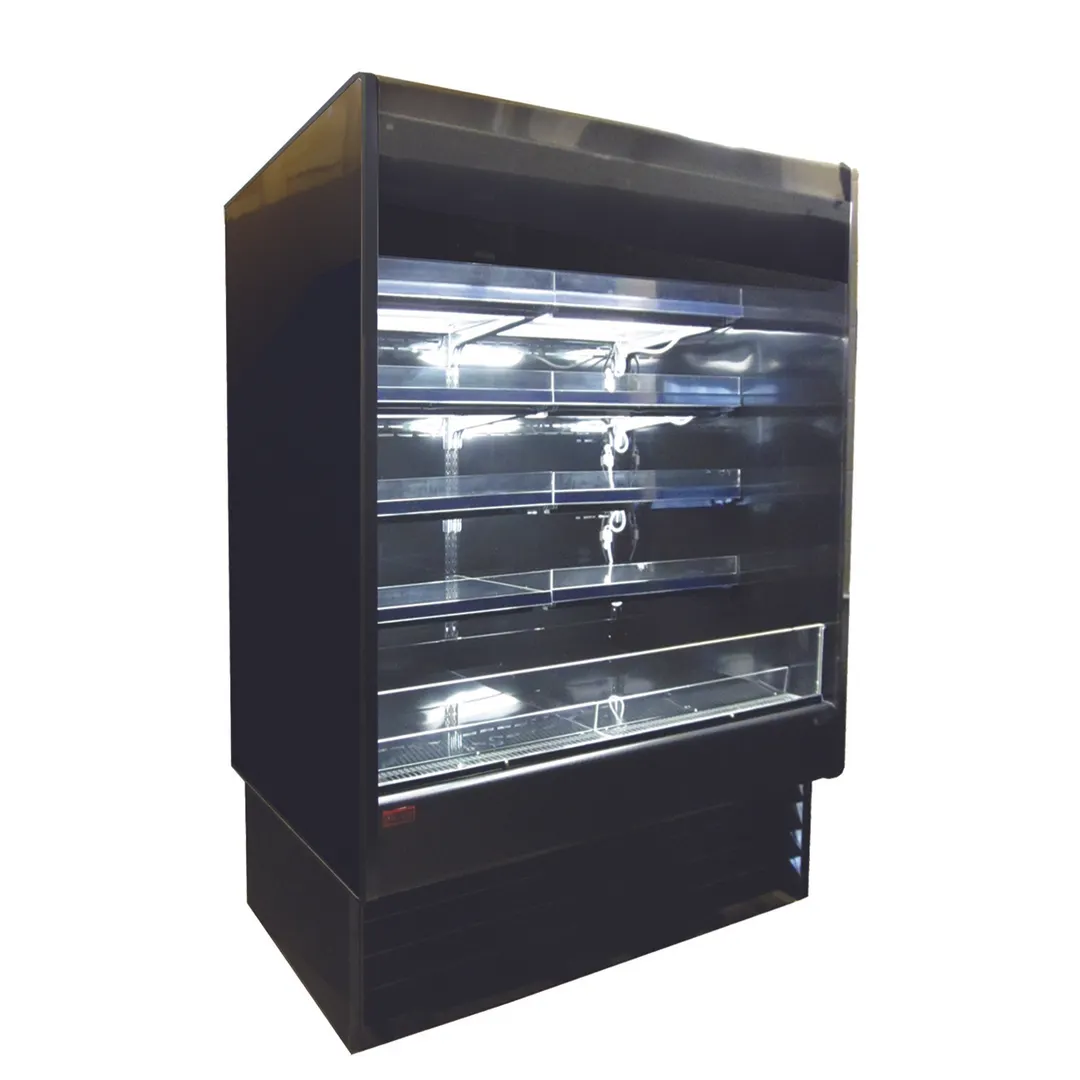 Howard-McCray SC-OD35E-3-SW-B 39" Vertical Multi-Purpose Open Merchandiser in Black, Self-Contained