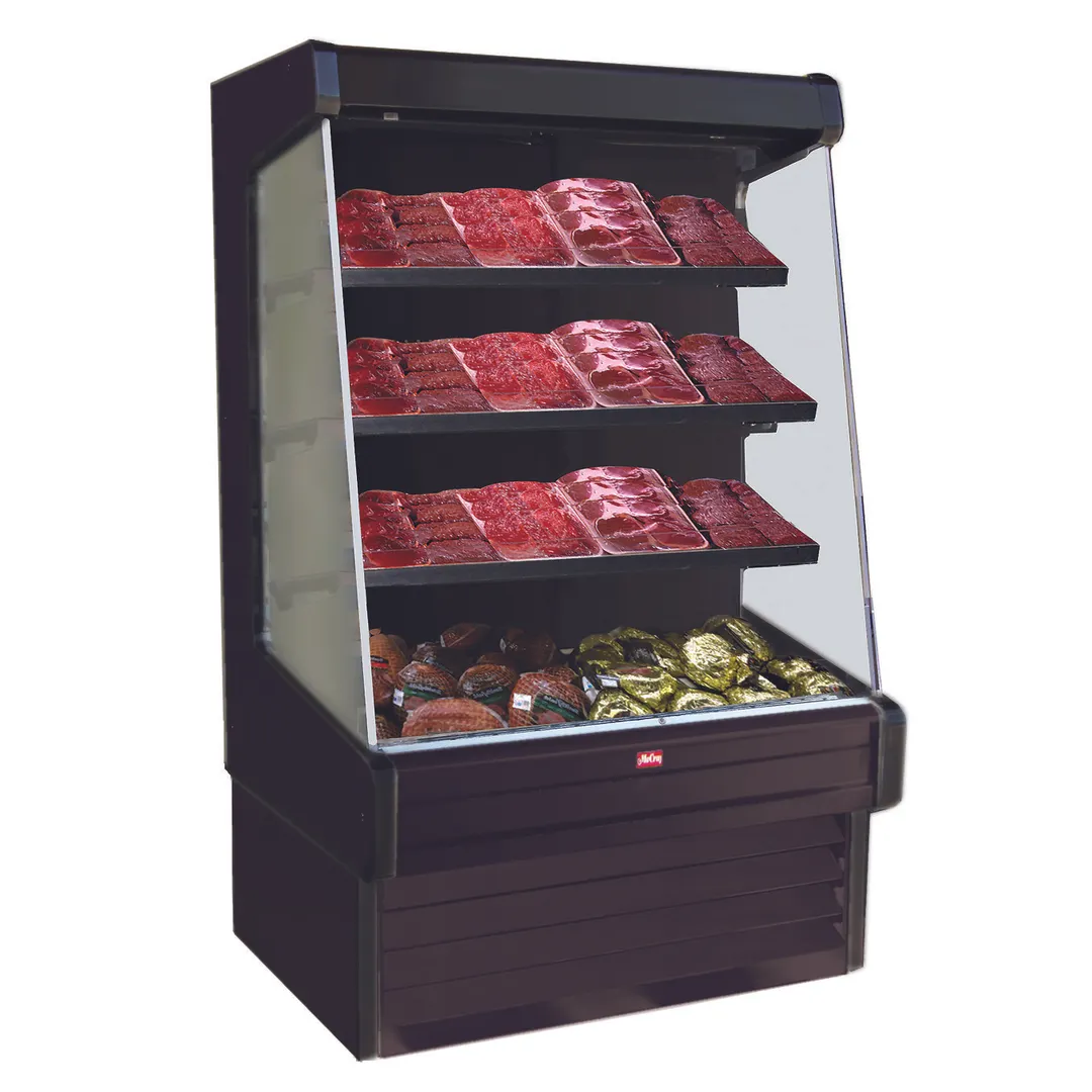 Howard-McCray SC-OM30E-3-B-LED 39'' Vertical Meat Open Merhandiser in Black, Self-Contained