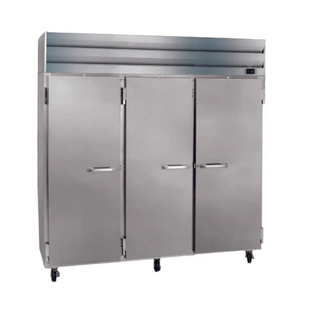 Howard-McCray SR75-S 78" 3-Section Reach-In Refrigerator w/ 3 Solid Doors, Remote, Stainless Steel, 75 cu. ft.