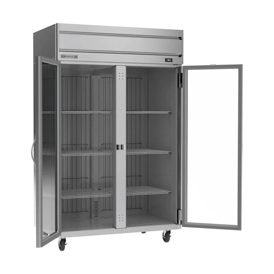 Beverage Air HRP2HC-1G 52" 2-Section Reach-In Refrigerator w/ 2 Glass Full Doors, Top Mounted, 1/3 hp, 47 cu. ft.