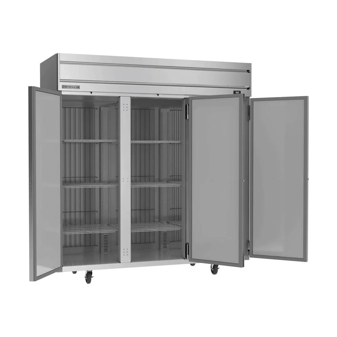Beverage Air HRP3HC-1S 78" Three Section Reach-In Refrigerator w/ 3 Solid Full Doors, Top Mounted, 1/3 hp, 71.5 cu. ft.