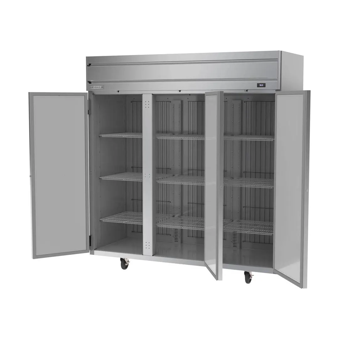 Beverage Air HRP3HC-1S 78" Three Section Reach-In Refrigerator w/ 3 Solid Full Doors, Top Mounted, 1/3 hp, 71.5 cu. ft.