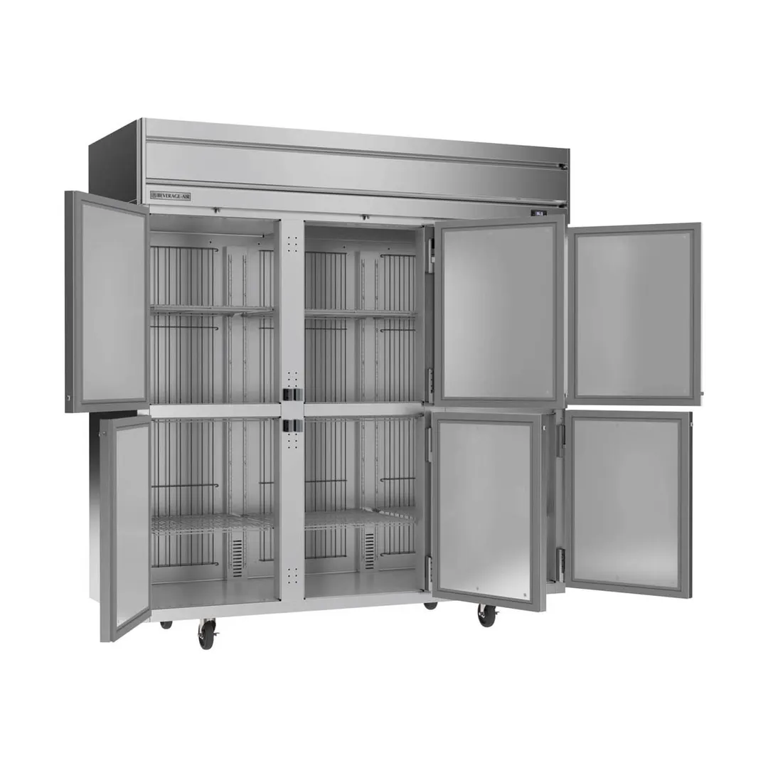 Beverage Air HRPS3HC-1H 78"  3-Section Reach-In Refrigerator w/ 6 Solid Half Doors, Top Mounted, 1/3 hp, 71.5 cu. ft.