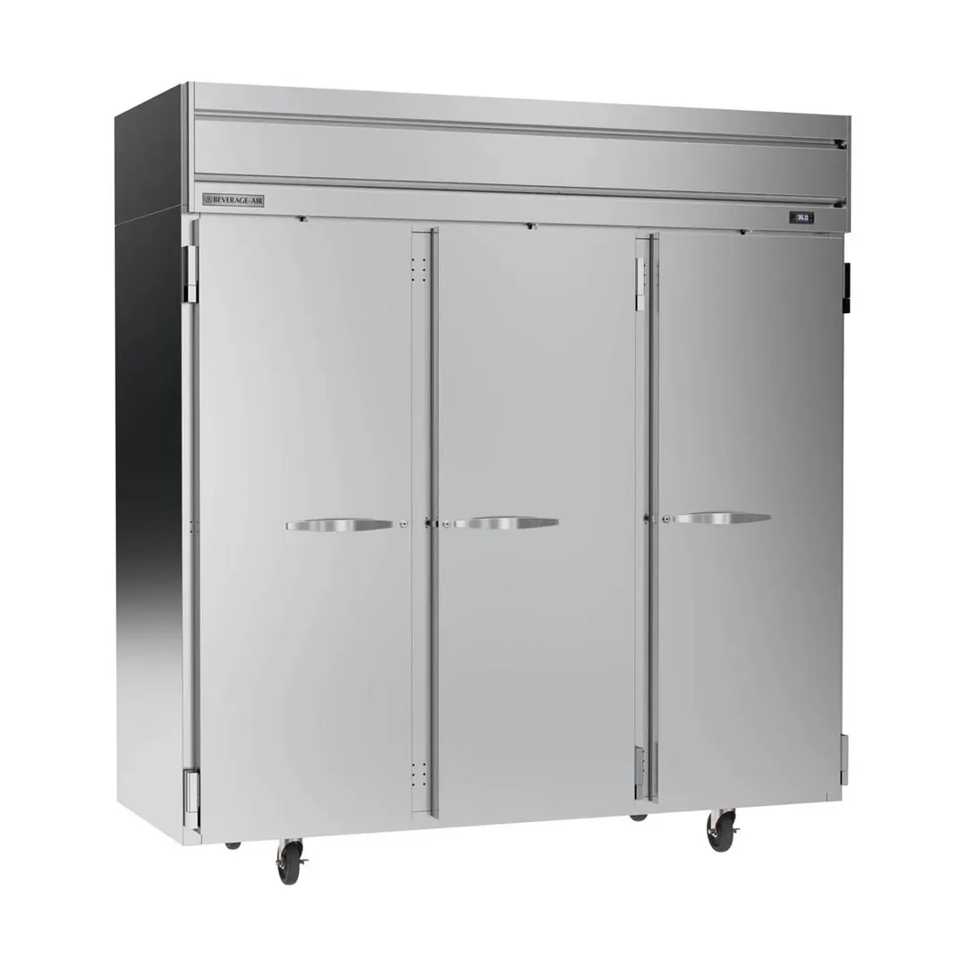 Beverage Air HRPS3HC-1S 78" 3-Section Reach-In Refrigerator w/ 3 Solid Full Doors, Top Mounted, 1/3 hp, 71.5 cu. ft.