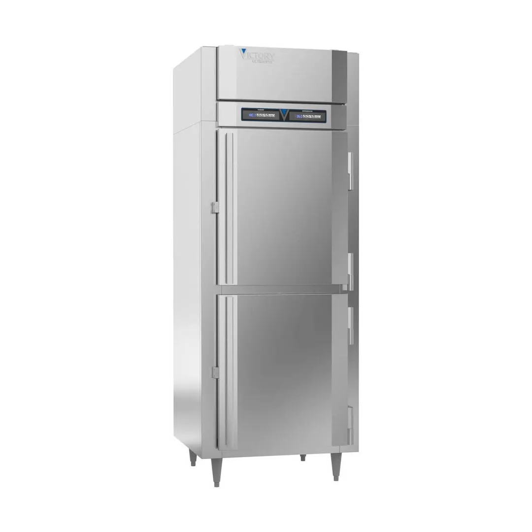 Victory HRS-1D-S1-EW-HD-HC 1-Section 2-Door Half-Size Hinged Dual Temp Holding Cabinet 20 Cu Ft