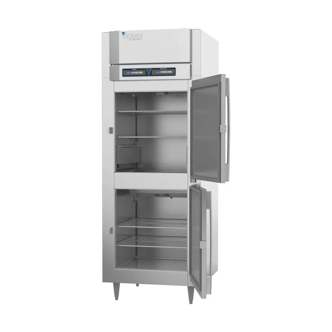 Victory HRS-1D-S1-EW-HD-HC 1-Section 2-Door Half-Size Hinged Dual Temp Holding Cabinet 20 Cu Ft