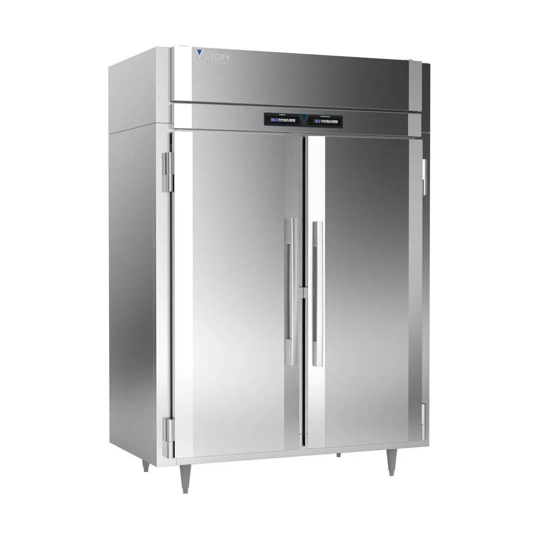 Victory HRS-2D-S1-EW-HC 34"-35" Dual-Temp Cabinet, 48 Cu Ft, 2-Door Solid Stainless Steel