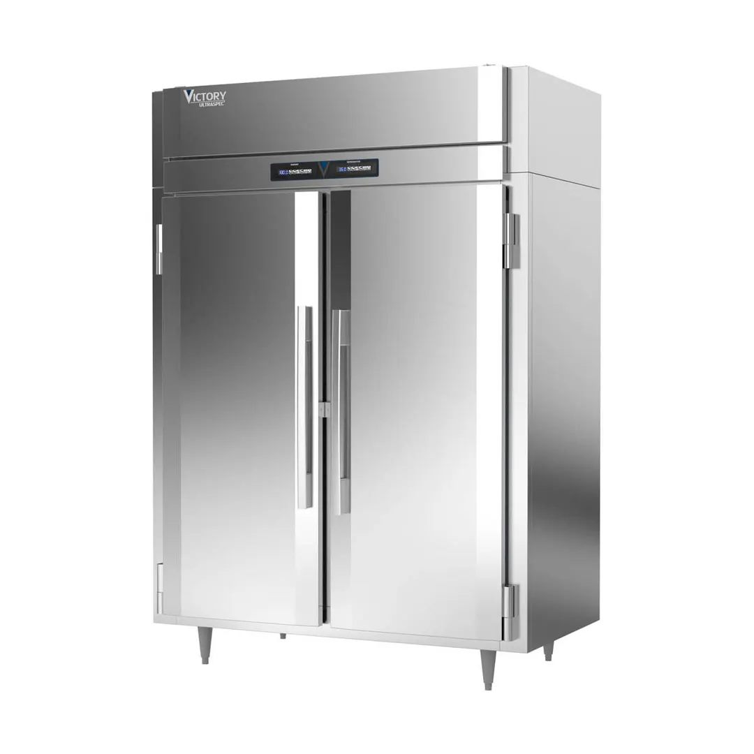 Victory HRS-2D-S1-EW-HC 34"-35" Dual-Temp Cabinet, 48 Cu Ft, 2-Door Solid Stainless Steel