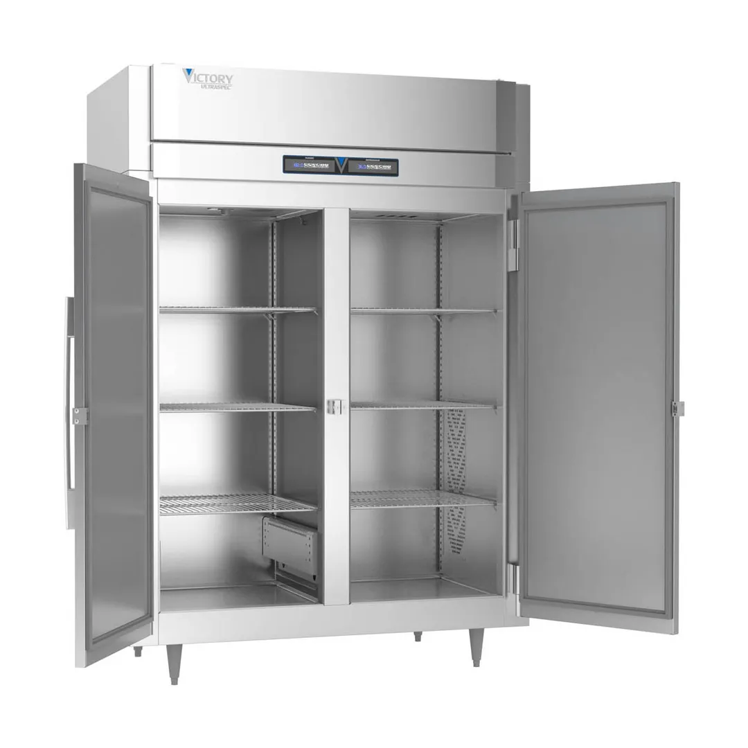 Victory HRS-2D-S1-EW-HC 34"-35" Dual-Temp Cabinet, 48 Cu Ft, 2-Door Solid Stainless Steel