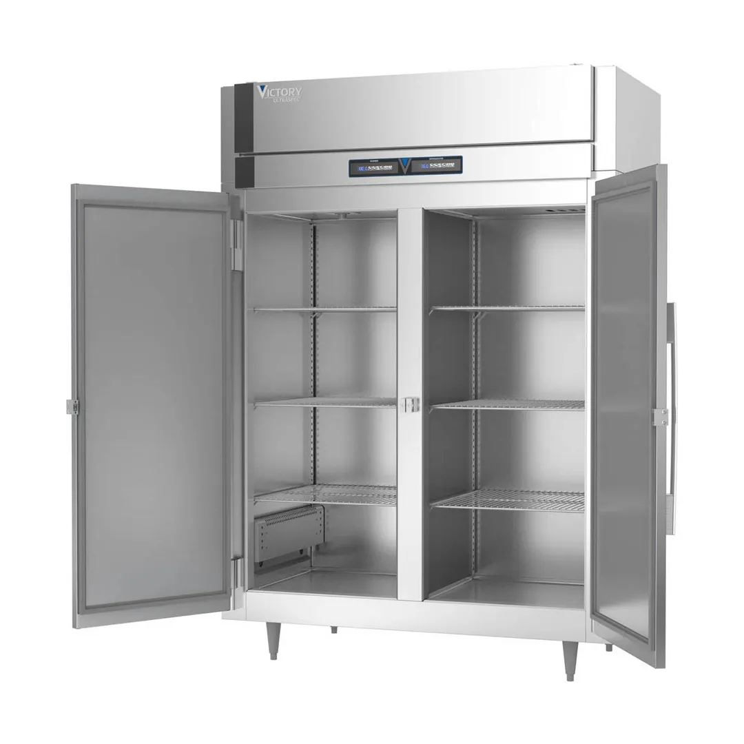 Victory HRS-2D-S1-EW-HC 34"-35" Dual-Temp Cabinet, 48 Cu Ft, 2-Door Solid Stainless Steel