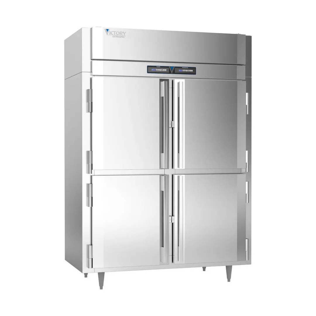 Victory HRS-2D-S1-EW-HD-HC Half Height 4-Door Solid Dual Temp Holding Cabinet, 48 Cu Ft, SS, R‑290
