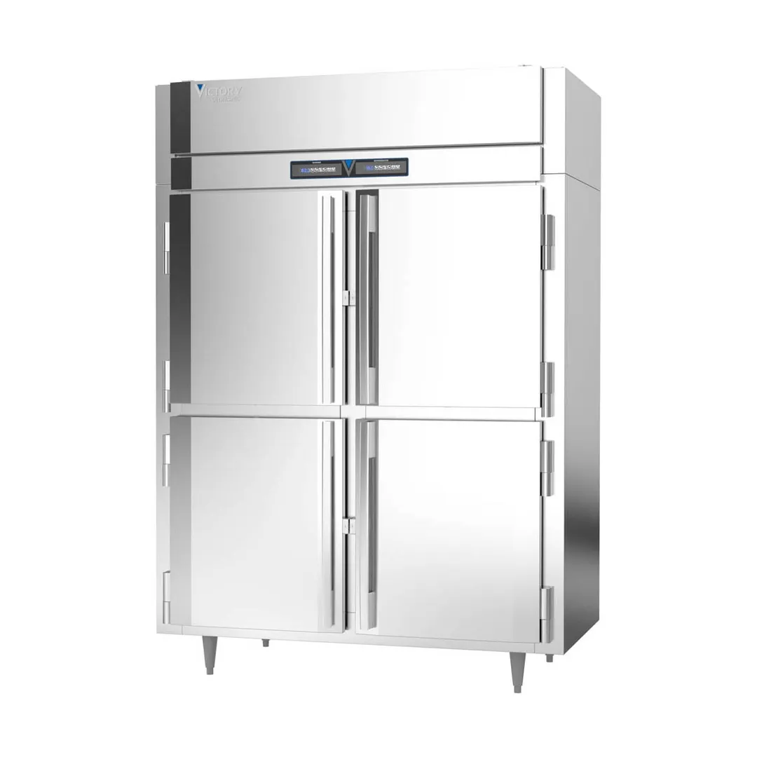 Victory HRS-2D-S1-EW-HD-HC Half Height 4-Door Solid Dual Temp Holding Cabinet, 48 Cu Ft, SS, R‑290