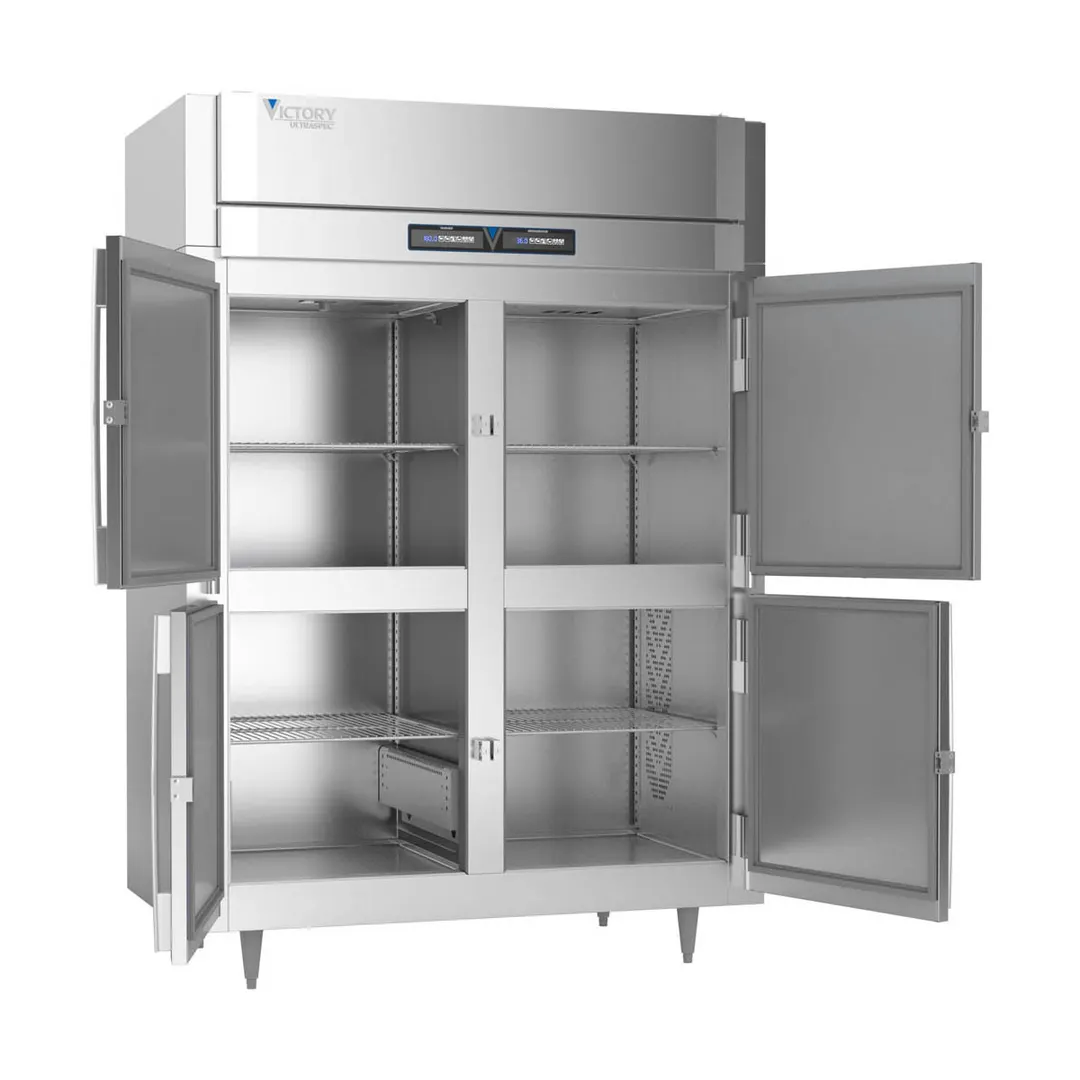 Victory HRS-2D-S1-EW-HD-HC Half Height 4-Door Solid Dual Temp Holding Cabinet, 48 Cu Ft, SS, R‑290