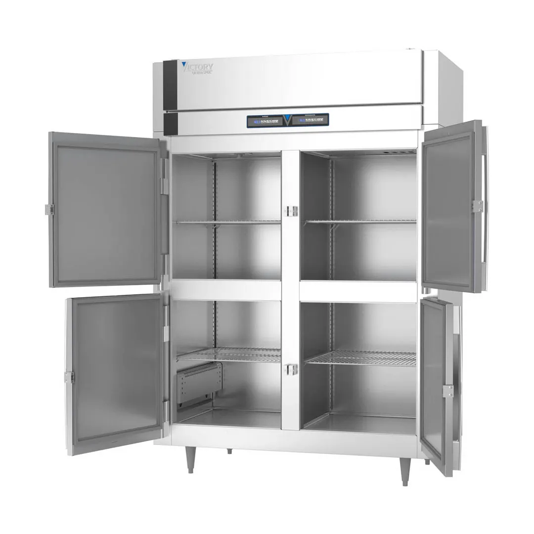 Victory HRS-2D-S1-EW-HD-HC Half Height 4-Door Solid Dual Temp Holding Cabinet, 48 Cu Ft, SS, R‑290