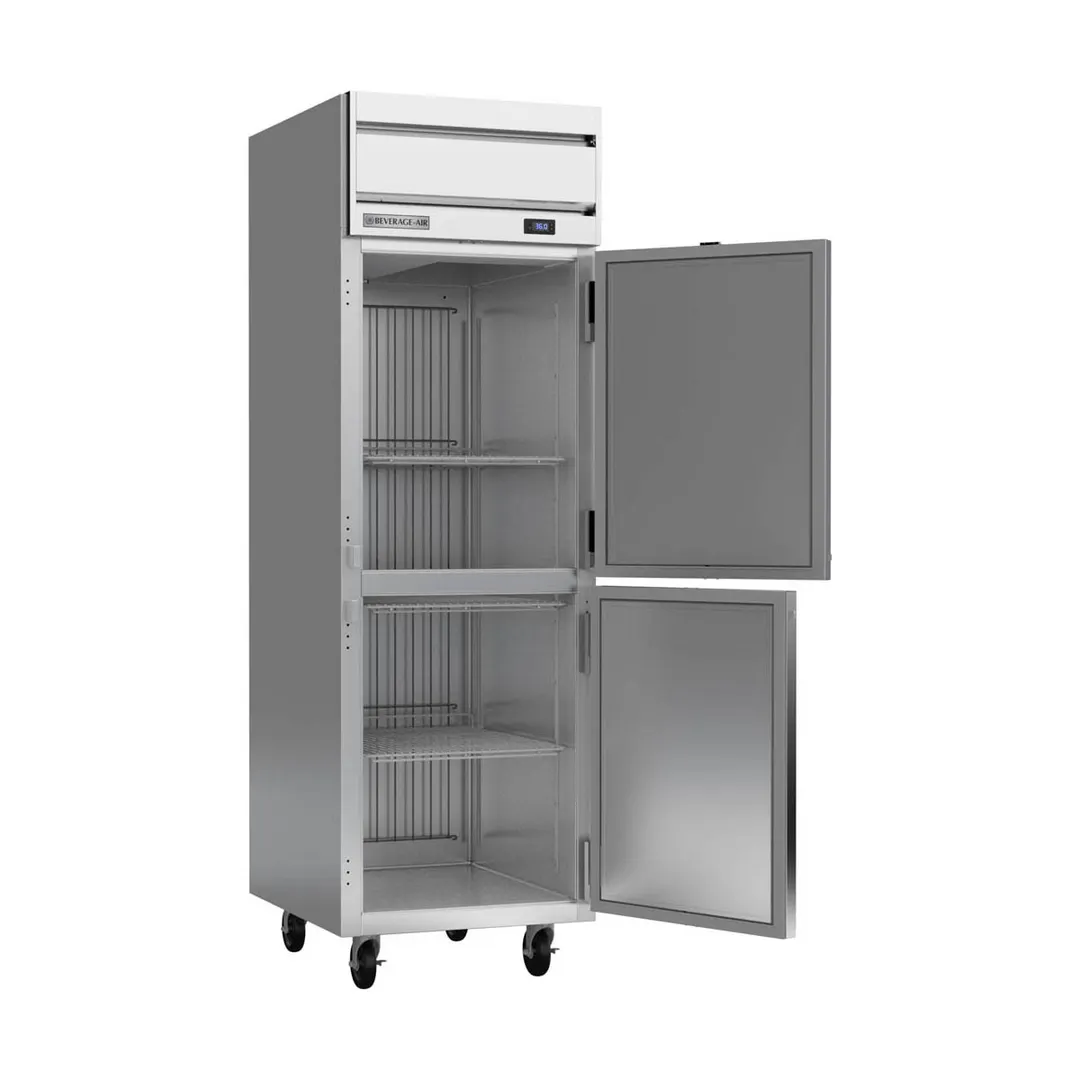 Beverage Air HRS1HC-1HS 26" 1-Section Reach-In Refrigerator w/ 2 Solid Half Doors, Top Mounted, 1/4 hp, 21 cu. ft.