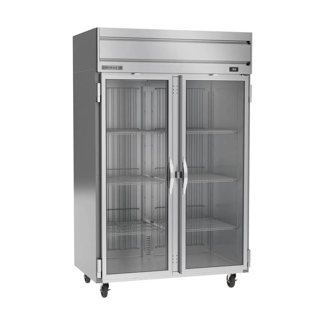Beverage Air HRS2HC-1G 2-Section Reach-In Refrigerator w/ 2 Glass Full Doors, Top Mounted, 1/3 hp, 47 cu. ft.