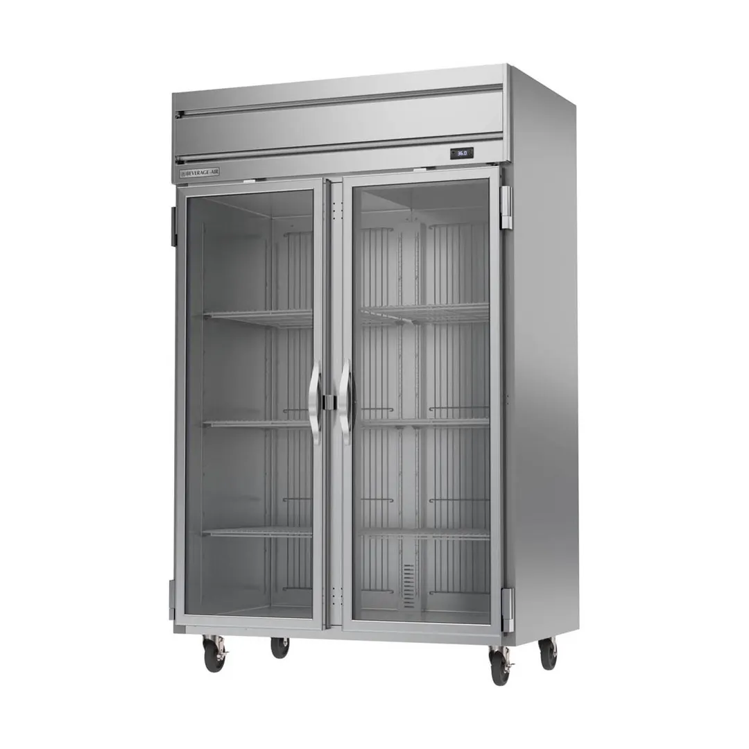 Beverage Air HRS2HC-1G 2-Section Reach-In Refrigerator w/ 2 Glass Full Doors, Top Mounted, 1/3 hp, 47 cu. ft.