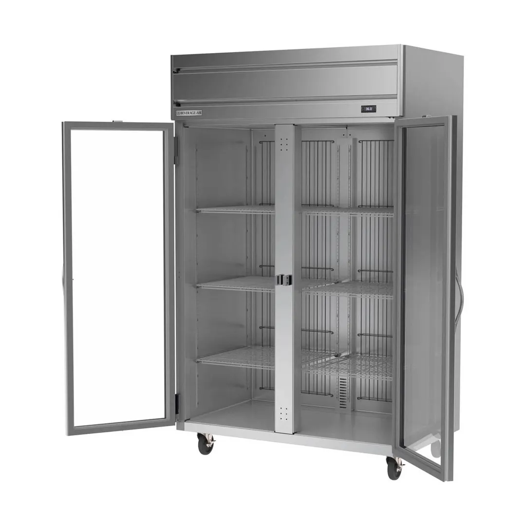 Beverage Air HRS2HC-1G 2-Section Reach-In Refrigerator w/ 2 Glass Full Doors, Top Mounted, 1/3 hp, 47 cu. ft.
