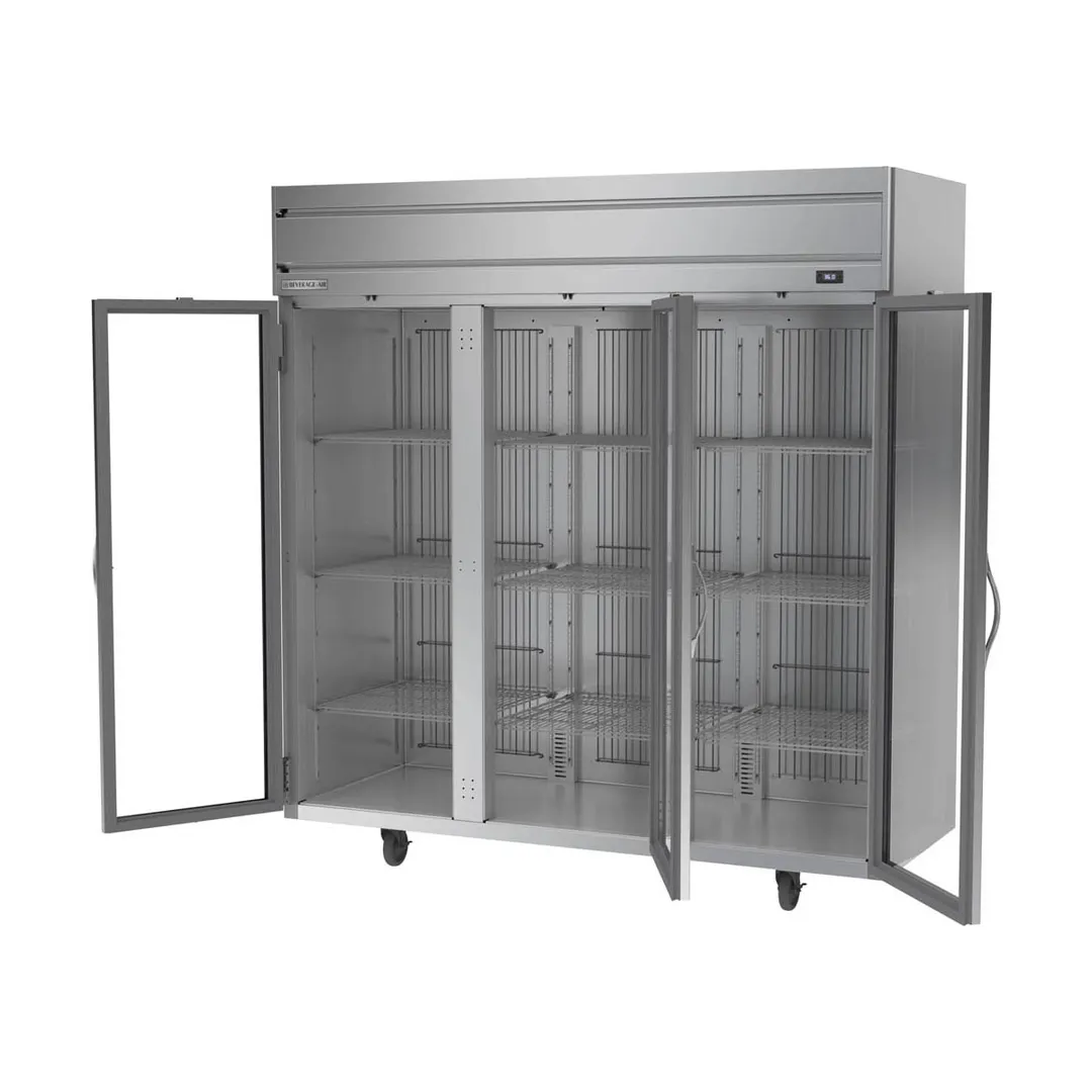 Beverage Air HRS3HC-1G 3-Section Reach-In Refrigerator w/ 3 Glass Full Doors, Top Mounted, 1/3 hp, 71.5 cu. ft.