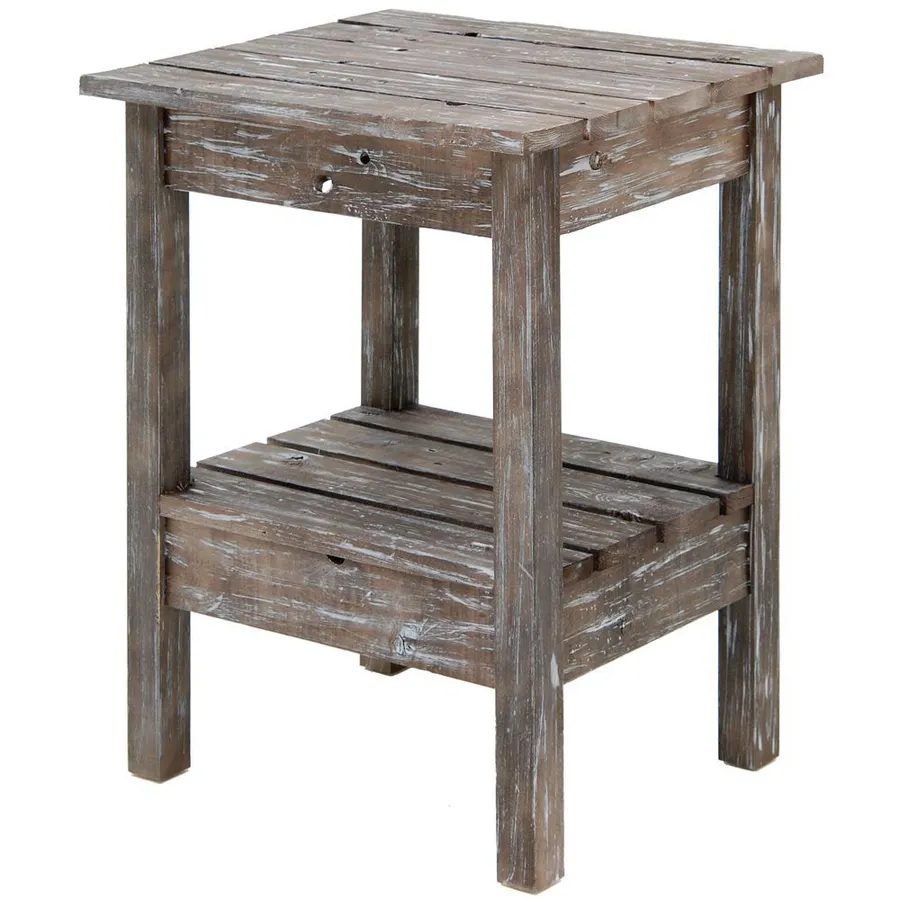Hubert 11807 Display Table – 22" x 18-1/4" x 27-1/4" Rectangular Pine Wood, Undershelf, Brown