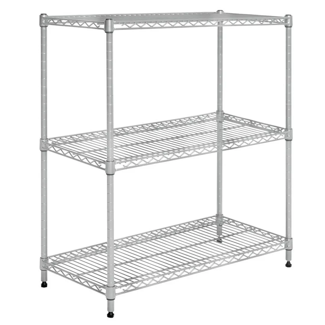 Hubert 12090 Wire Shelving Unit w/ (3) Shelves - 30"W X 14"D X 36"H