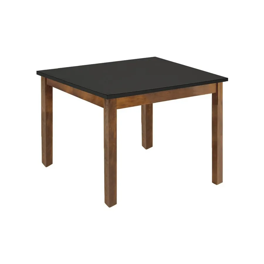 Hubert 12400 Rectangular Nesting Table, 32" x 26" x 28"H, Formica Laminate Plywood Top, Oak Frame, Black Top