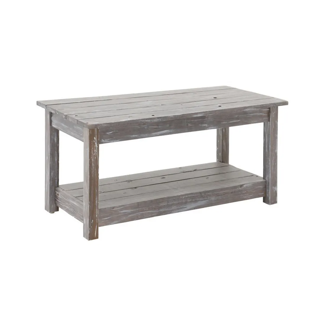 Hubert 12457 Display Table - 40" x 17-3/4" x 19" H, Rectangular, Pine Wood, Rustic Grey