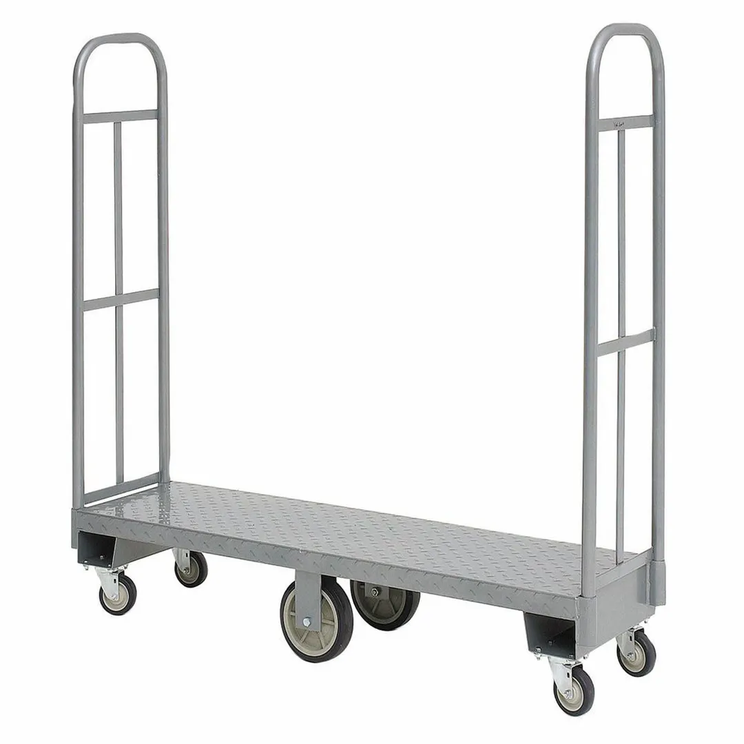 Hubert 13063 U-Boat Platform Truck, 60x16, 1500 lbs, Grey, Steel Frame, Polyurethane Casters