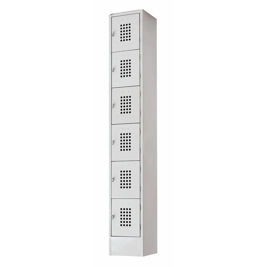 Hubert 13077 6-Tier Storage Locker w/ Perforated Vents - 12" X 18" X 72"H