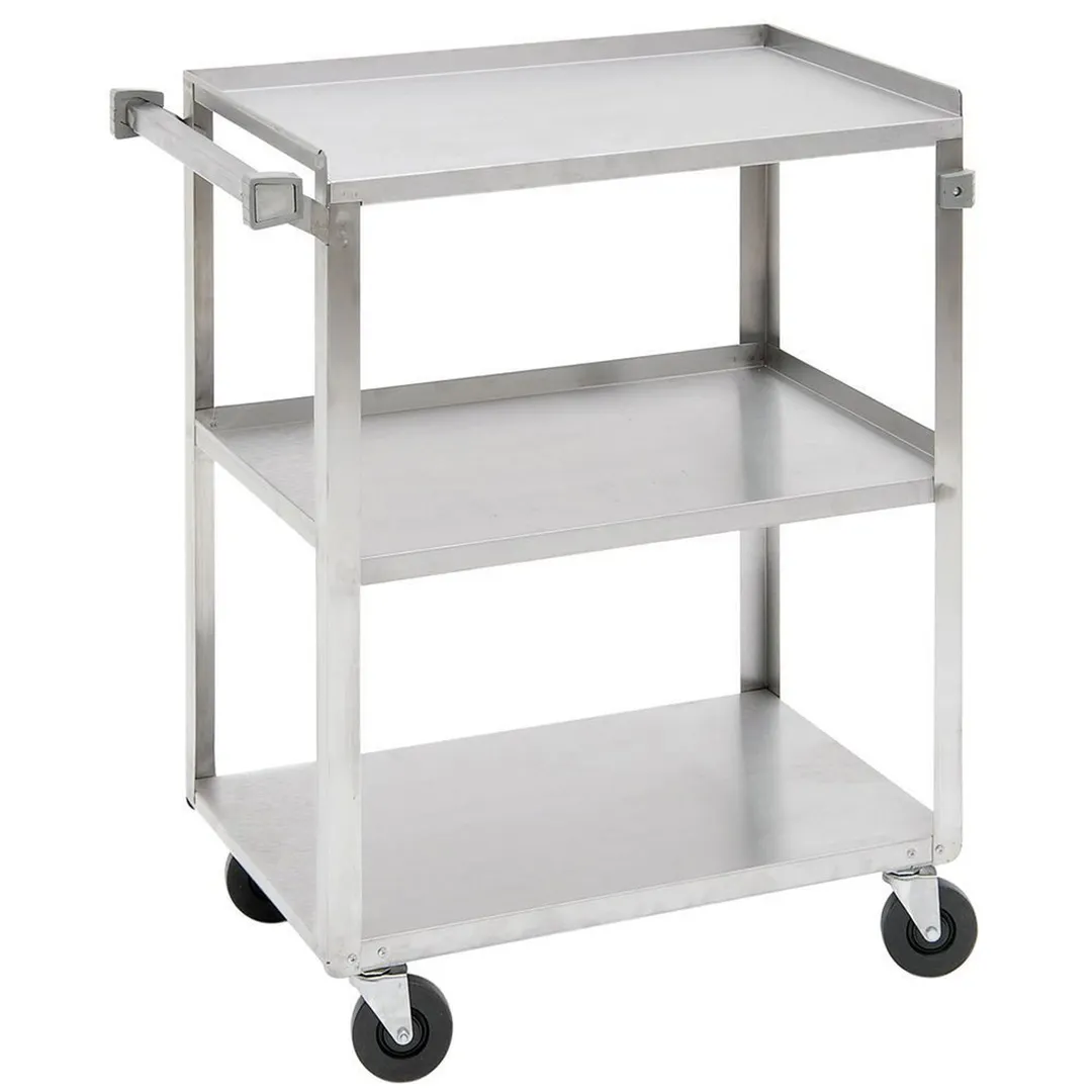 Hubert 16391 3-Shelf Stainless Steel Utility Cart - 38" x 20" x 38"