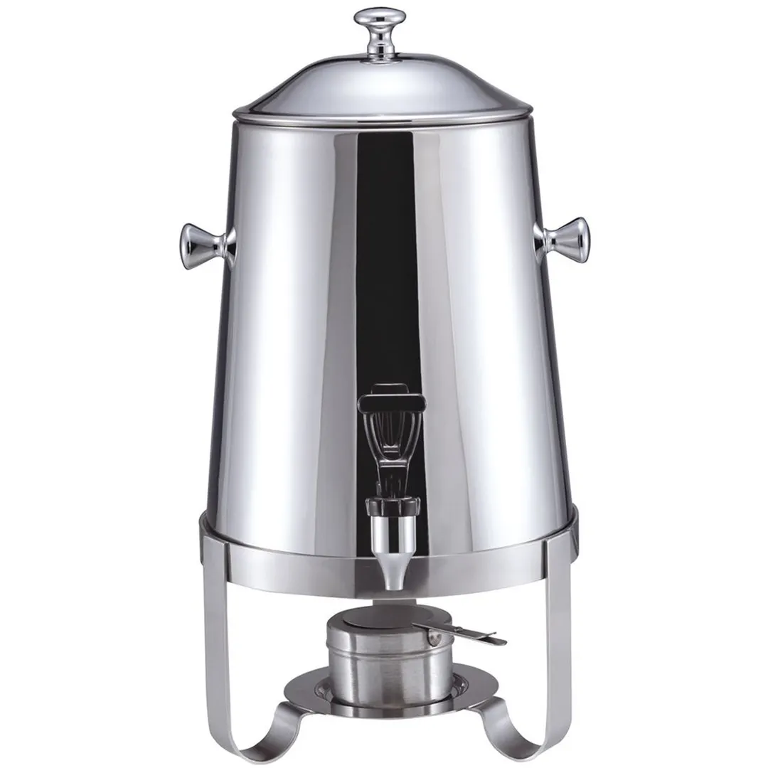 Hubert 19029 Coffee Chafer Urn, 2‑1/3 gal Steel 13‑3/8" x 10‑7/16" x 22" Built‑In Canned Heat Holder