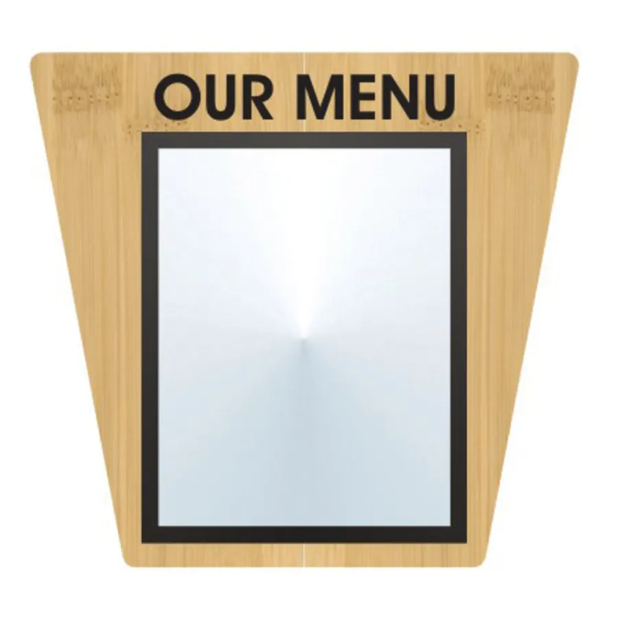 Hubert 28938 1-Pocket Wall-Mount Board 16"x15" H 8-1/2"x11" Insert MagCover Black Sintra Bamboo