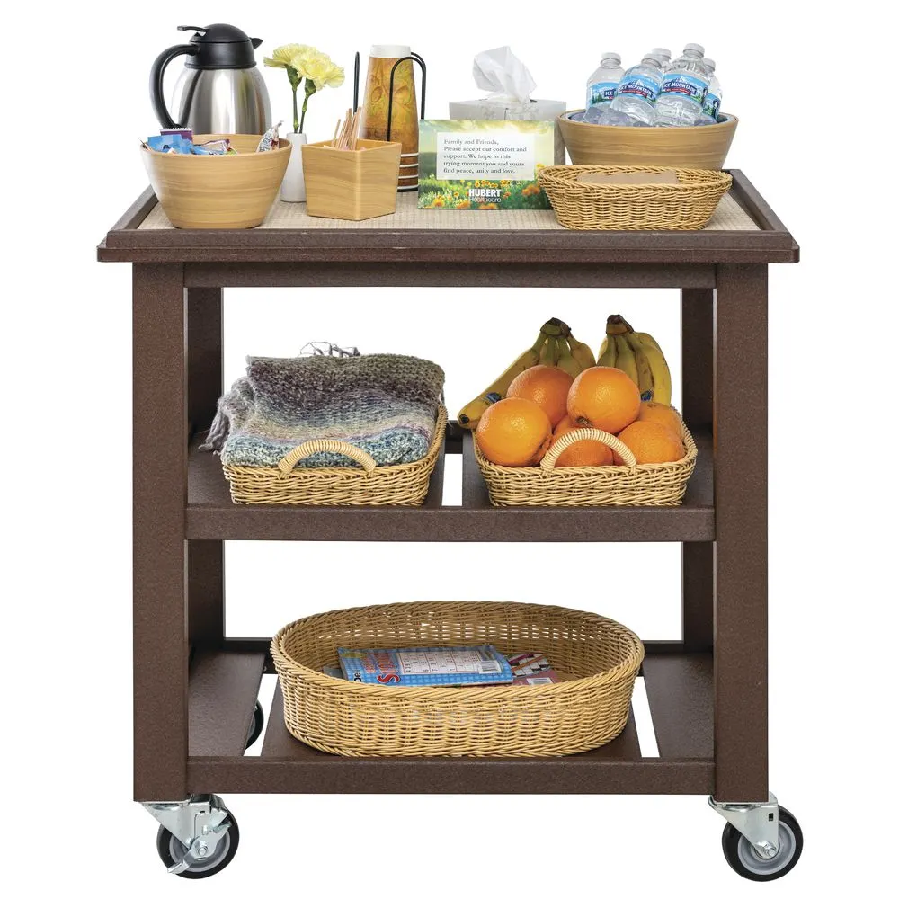Hubert 38273 Mobile Brown Serving Comfort Cart Kit for 1-4 Visitors
